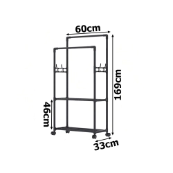 Wieszak na ubrania stojak na kółkach na ubrania odzież drążki na wieszaki
