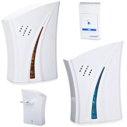 Dzwonek bezprzewodowy led 2 gongi 1 przycisk alarm