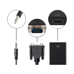 Kabel adapter konwerter vga-hdmi full hd d-sub z jack 3.5 i usb - zdjęcie 2