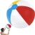 Piłka plażowa dmuchana wielokolorowa dla dzieci 30cm na plażę do basenu