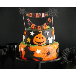 Dekoracja halloween na ciasto tort na babeczki piker topper girlanda papier