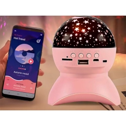 Projektor gwiazd lampka nocna nieba star led głośnik bluetooth usb rzutnik