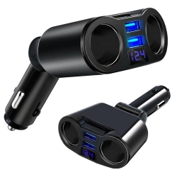 Rozdzielacz zapalniczki ładowarka 2 USB woltomierz Verk Group