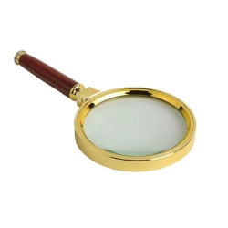 Lupa ręczna klasyczna 80mm złota szkło elegancka