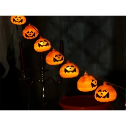 Lampki 10 led wiszące dynie halloween 200cm świecąca dekoracja ozdoba dynia