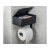 Uchwyt na papier toaletowy z pojemnikiem na chusteczki półką czarny loft wc