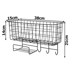 Półka organizer kuchenny pojemnik wiszący loft wisząca 3 x haczyki uchwyty