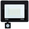 Halogen naświetlacz reflektor led 50w 6000k z czujnik ruchu zmierzchu ip66 — Czarny