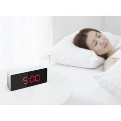 Zegar budzik termometr lustro led alarm data 4w1