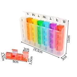 Pojemnik na leki tabletki pudełko tygodniowy pory dnia lekarstwa kasetka