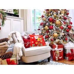 Poszewka świąteczna na poduszkę 45x45 na boże narodzenie mikołaj prezenty