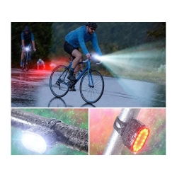 Lampka rowerowa światło przód tył led na rower kierownicę mocna usb jasna
