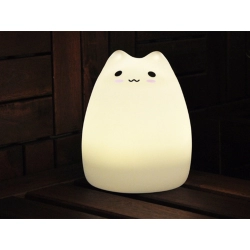 Lampka nocna dla dzieci led rgb kot dotyk silikon