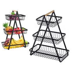 Półka kuchenna organizer kuchenny stojący trzypoziomowy loft z koszyczkiem