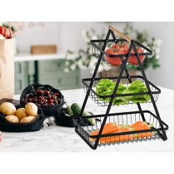 Półka kuchenna organizer kuchenny stojący trzypoziomowy loft z koszyczkiem