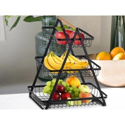 Półka kuchenna organizer kuchenny stojący trzypoziomowy loft z koszyczkiem