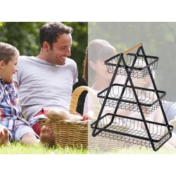 Półka kuchenna organizer kuchenny stojący trzypoziomowy loft z koszyczkiem