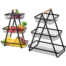 Półka kuchenna organizer kuchenny stojący trzypoziomowy loft z koszyczkiem