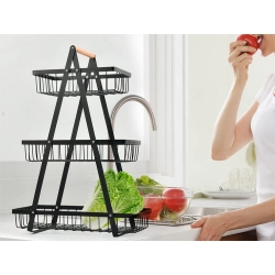 Półka kuchenna organizer kuchenny stojący trzypoziomowy loft z koszyczkiem