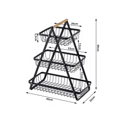 Półka kuchenna organizer kuchenny stojący trzypoziomowy loft z koszyczkiem