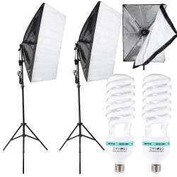 2x 135w lampa światło soft box zestaw statyw domowe studio foto żarówka