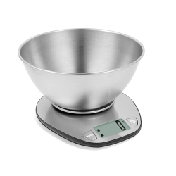 Elektroniczna waga kuchenna z misą 5kg/1g cyfrowa precyzjna metalowa