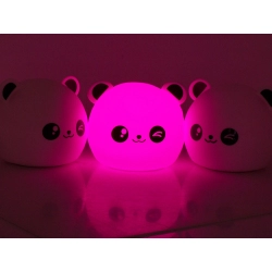 Lampka nocna dla dzieci panda rgb pilot led usb