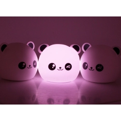 Lampka nocna dla dzieci panda rgb pilot led usb