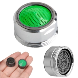 Nakładka na kran perlator do baterii m24 chrom — Srebrno - zielony - wariant 2939
