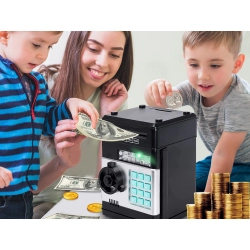 Skarbonka sejf bankomat na kod dostępu banknoty
