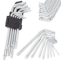 Zestaw 9 kluczy imbusowych 1,5-10 mm z końcówkami Torx do warsztatu