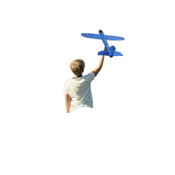 Samolot styropianowy szybowiec rzutka duży z styropianu 47cm niebieski