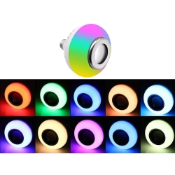 Żarówka kolorowa led rgb głośnik bluetooth pilot