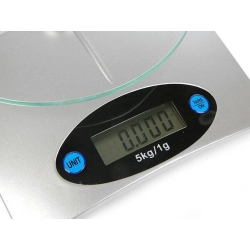 Elektroniczna waga kuchenna szklana wyświetlacz precyzyjna 5 kg/1g lcd