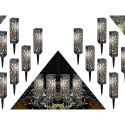 Lampa lampy ogrodowa solarna ozdobna zestaw 4 sztuki czujnik zmierzchu - zdjęcie 13