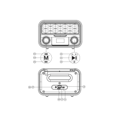 Radio fm kuchenne głośnik przenośne bluetooth aux