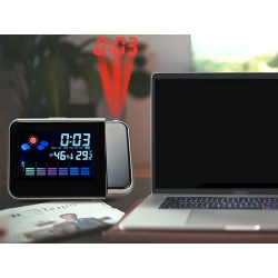 Stacja pogodowa zegar z projektorem higrometr data