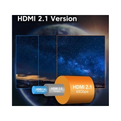 Kabel przewód hdmi 2.1 video ultra high speed 8k 60hz 4k 120hz hq gold 2m