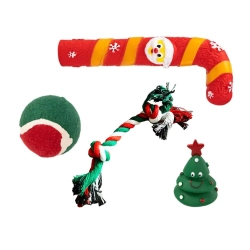 Zestaw zabawek dla psa gryzak szarpak 4 szt mix zabawka na prezent święta