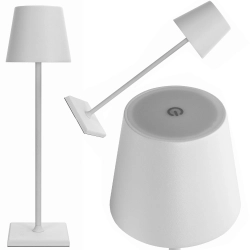 Lampka nocna stołowa dotykowa lampa 3 stopniowa wysoka bezprzewodowa usb — Biały