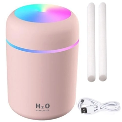 Mini nawilżacz powietrza dyfuzor zapachowy aromaterapia mgiełka usb rgb — Różowy