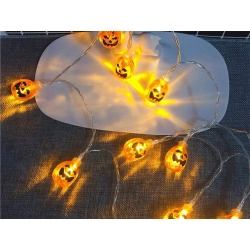 Lampki 10 led wiszące dynie halloween 200cm świecąca dekoracja ozdoba dynia