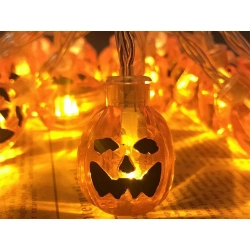 Lampki 10 led wiszące dynie halloween 200cm świecąca dekoracja ozdoba dynia