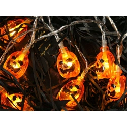 Lampki 10 led wiszące dynie halloween 200cm świecąca dekoracja ozdoba dynia