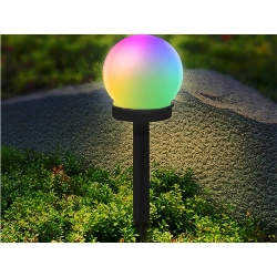 4x lampa solarna ogrodowa kula rgb wbijana 10 cm