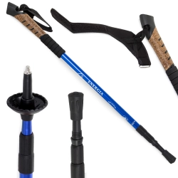 Kij Nordic Walking Z Korkową Rączką Kolor Niebieski
