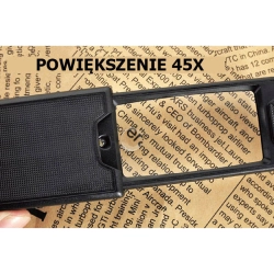 Lupa kieszonkowa jubilerska rozsuwana led uv 45x