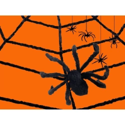 Sztuczna duża pajęczyna czarna halloween dekoracja