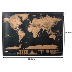 Mapa świata zdrapka dla podróżnika 82 x 59 cm