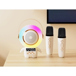 Bezprzewodowy przenośny zestaw do karaoke głośnik bluetooth + 2x mikrofon
